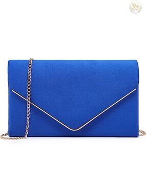 Faux Suede Evening Clutch Bag - Formal Party Wedding Purses